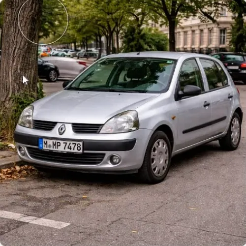 Blur, Sharpen, Pixelate Tool demo showing how to blur the background around the car in public parking, so buildings and surrounding is not as sharp as car.