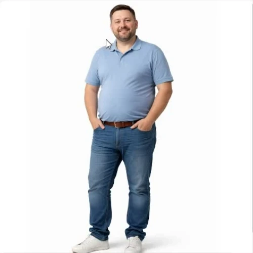 Clone tool lasso demo showing how to make a person look slimmer by selecting and moving body outline inward