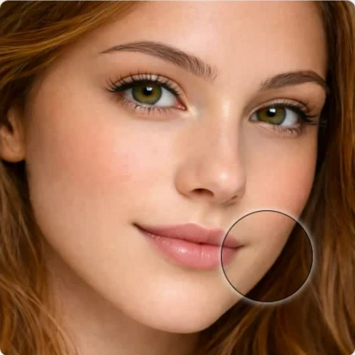 Liquify and Warp Images tool demo showing how to narrow the face with a brush.